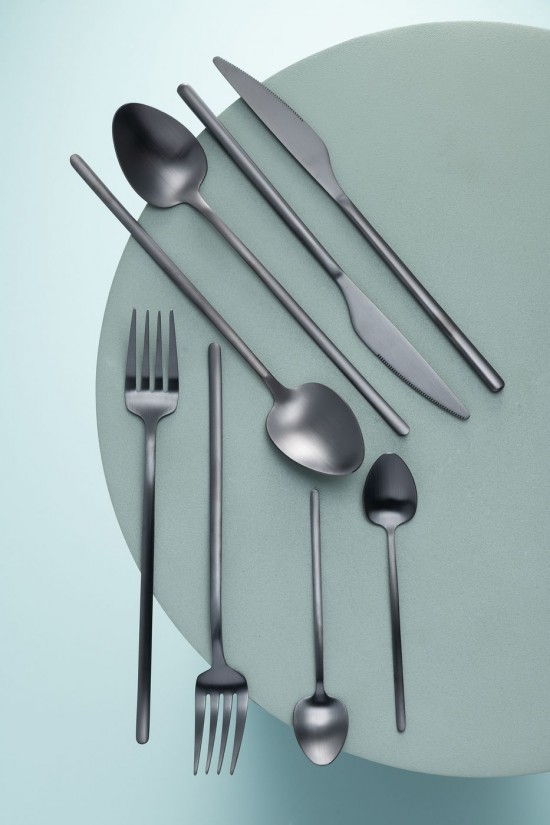 Jolipa Box Couverts C 24 Pieces Acier Inoxydable Mat Noir.