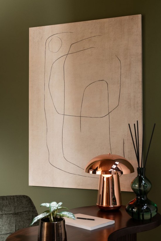 Jolipa Lampe Champignon Metal Cuivre.