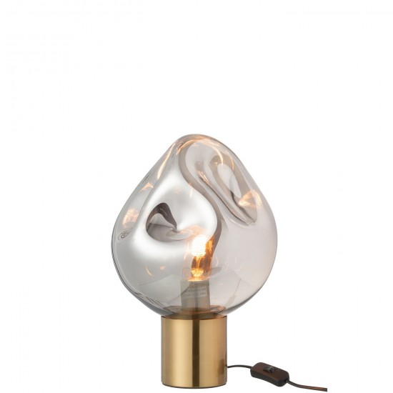 J Line Table Or Metal Verre Gris JLine 49090 by Jolipa 49090.