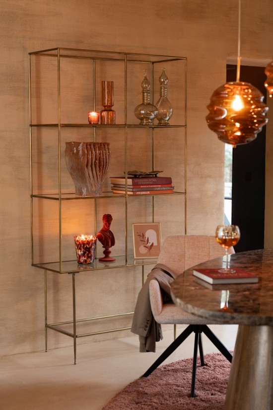 Jolipa Lampe Suspension Ruche Verre Marron.