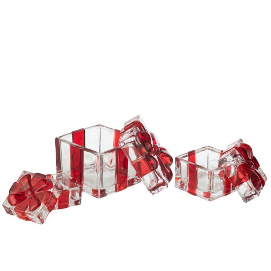 Jolipa Boite A Provision Boite Cadeau Verre Rouge Large.