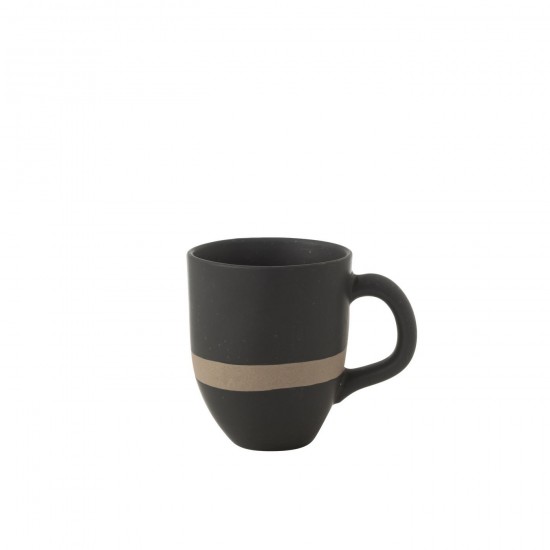 J Line Mug Ceramique Noir Taupe JLine 49209 by Jolipa 49209 Prix par pièce.