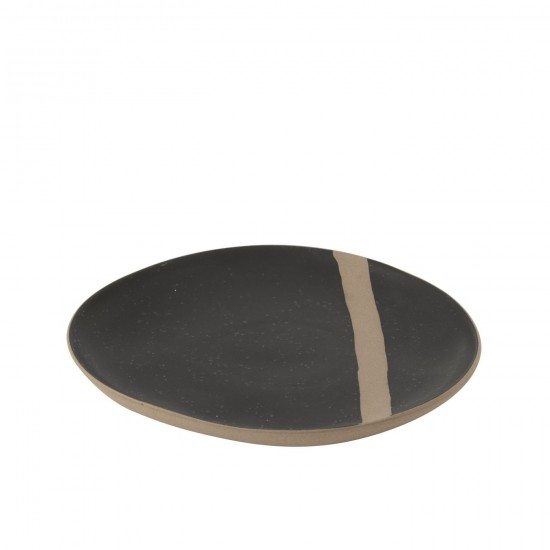 J Line Assiette Ceramique Noir Taupe Small JLine 49213 by Jolipa 49213.