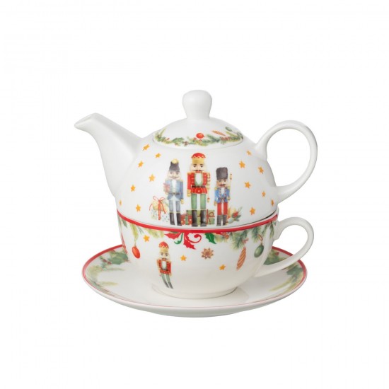 J Line Theiere Casse Noisette Boite Cadeau Ceramique Blanc JLine 49322 by Jolipa 49322.