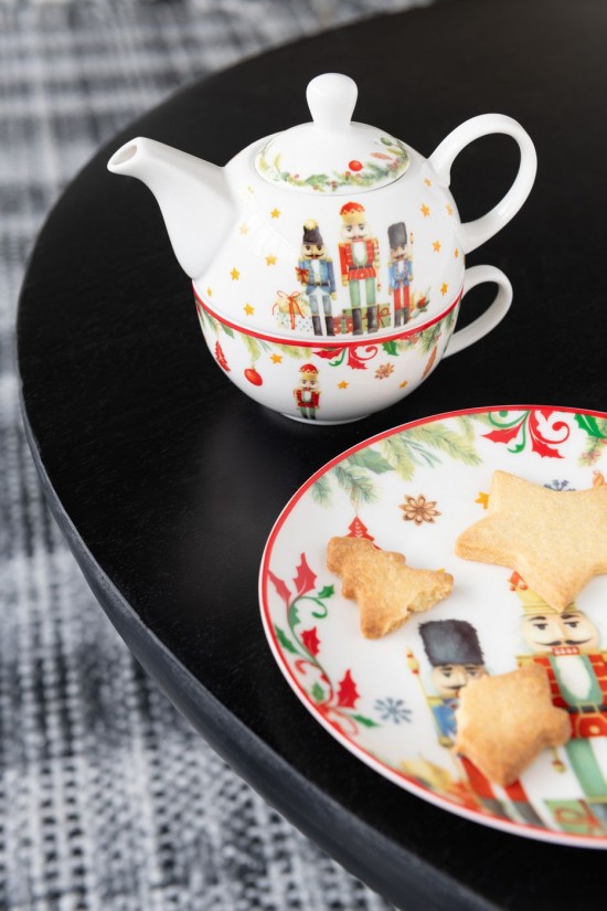 Jolipa Assiette Rond Casse Noisette Boite Cadeau Ceramique Blanc Large.