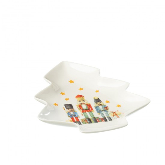 J Line Assiette Arbre Casse Noisette Boite Cadeau Ceramique Blanc JLine 49327 by Jolipa 49327 Prix par pièce.