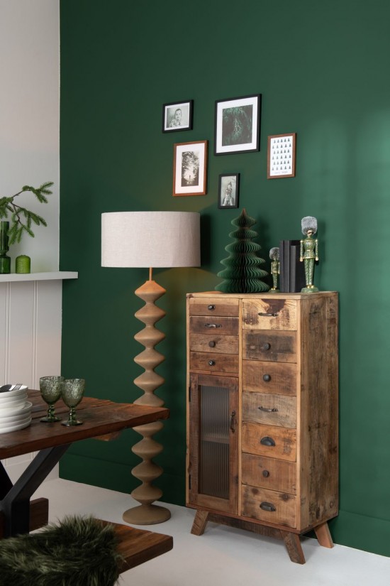 Jolipa Lampadaire Chenille Bois De Peuplier Naturel Gris.