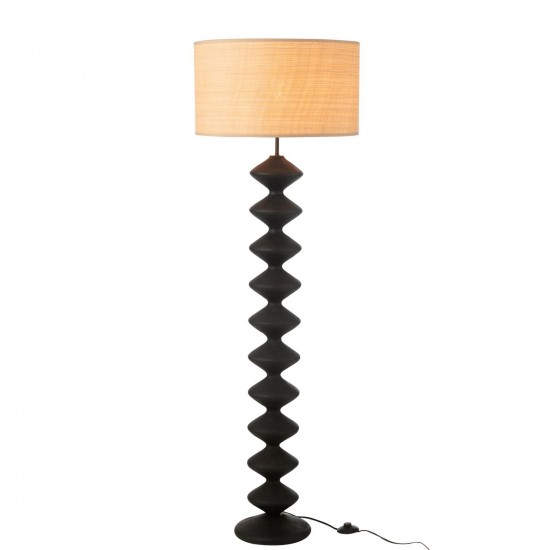 J Line Lampadaire Chenille Bois De Peuplier Noir Naturel JLine 49435 by Jolipa 49435.