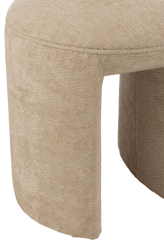 Jolipa Tabouret Rond Textile Beige.