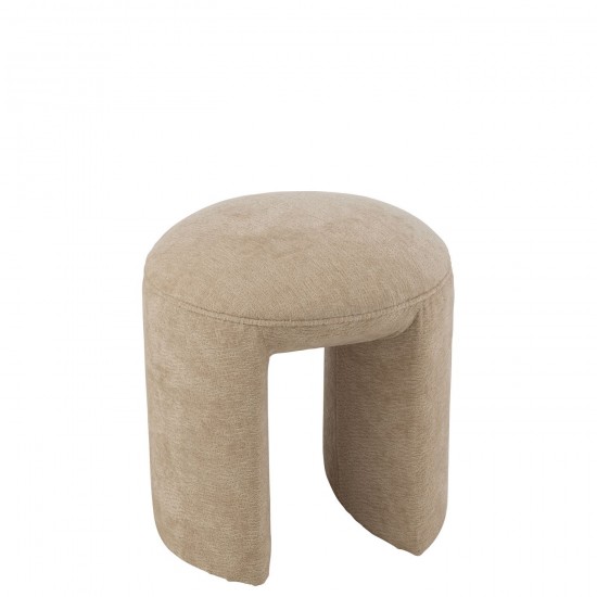 J Line Tabouret Rond Textile Beige JLine 49446 by Jolipa 49446.