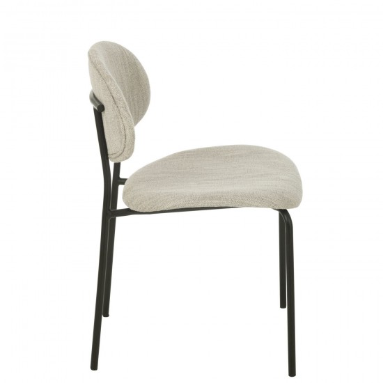 J-Line J Line chaises de repas Jolipa Chaise Textile Metal Beige.