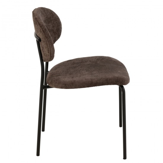 J-Line J Line chaises de repas Jolipa Chaise Textile Metal Brun Foncé.