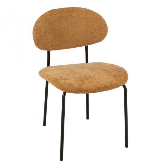 J Line Chaise Textile Metal Ochre JLine 49455 by Jolipa 49455.