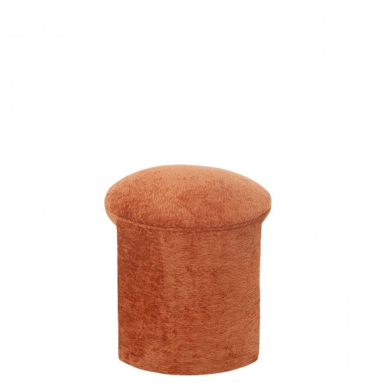 J-Line J Line tabourets ronds Jolipa Tabouret Rond Textile Orange Rouille.