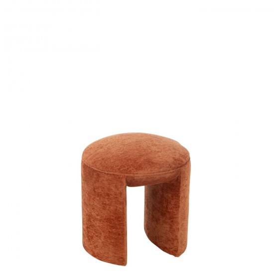 J Line Tabouret Rond Textile Orange Rouille JLine 49457 by Jolipa 49457.