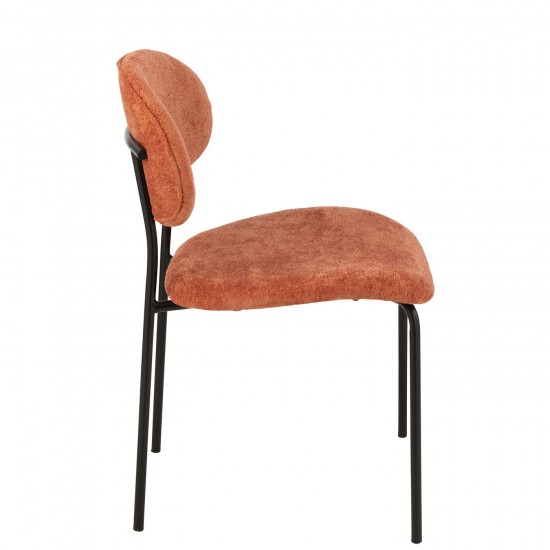J-Line J Line chaises de repas Jolipa Chaise Textile Metal Orange Rouille.