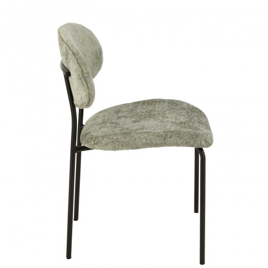 J-Line J Line chaises de repas Jolipa Chaise Textile Metal Vert Menthe.