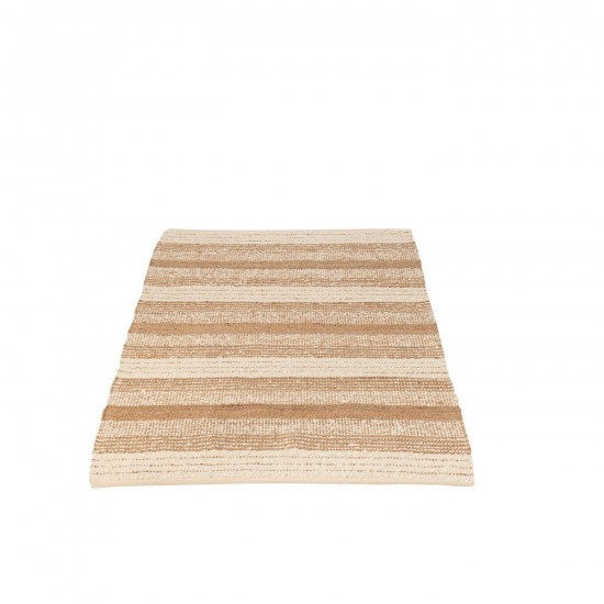 J Line Tapis Rectangle Lignes Laine Jute Naturel Crème Small JLine 49517 by Jolipa 49517.