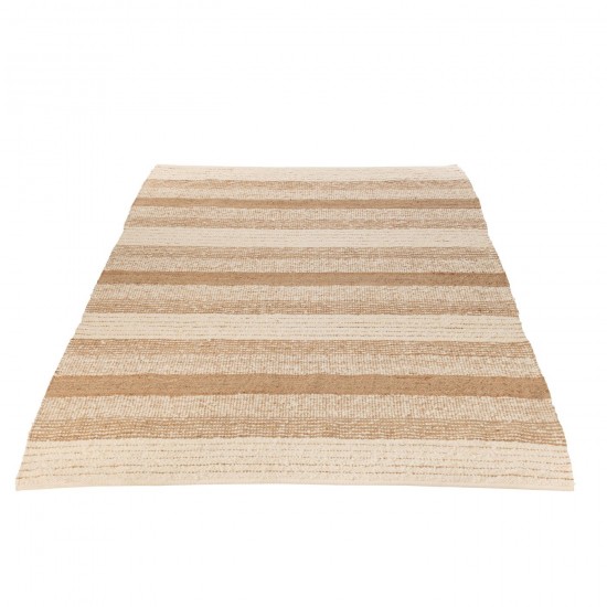 J Line Tapis Rectangle Lignes Laine Jute Naturel Crème Large JLine 49518 by Jolipa 49518.