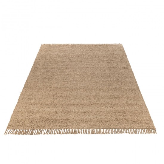J Line Tapis Rectangle Franges Coton Polyester Beige Foncé JLine 49523 by Jolipa 49523.