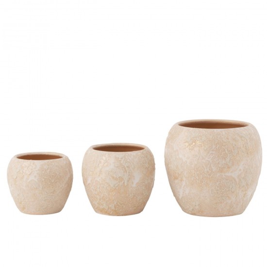J-Line J Line cachepots de fleur Jolipa Flowerpot Round Terra Rose Gold Large.