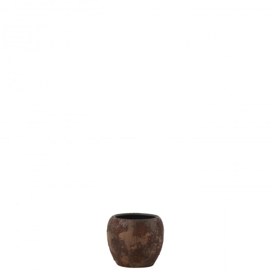 J Line Flowerpot Round Terra Brown Rust Small JLine 49547 by Jolipa 49547.