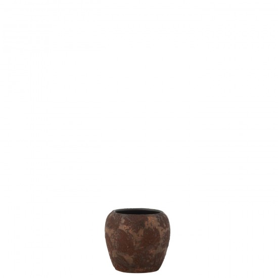 J Line Flowerpot Round Terrabrown Rust Medium JLine 49548 by Jolipa 49548.