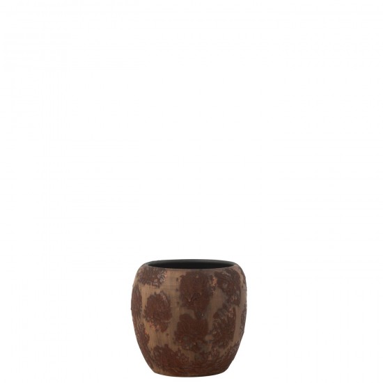 J Line Flowerpot Round Terra Brown Rust Large JLine 49549 by Jolipa 49549.