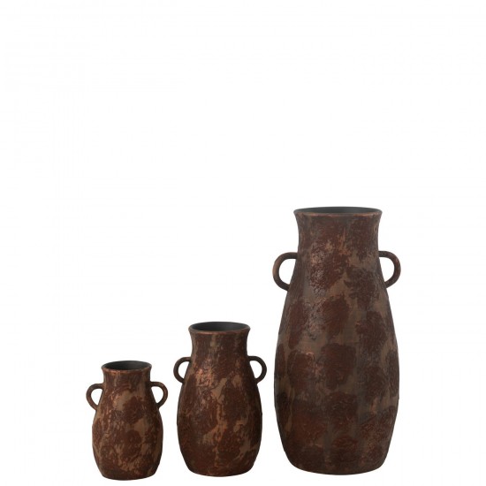 J-Line J Line amphores cruches avec 2 anses Jolipa Vase Amphore Terra Brown Rust Large.