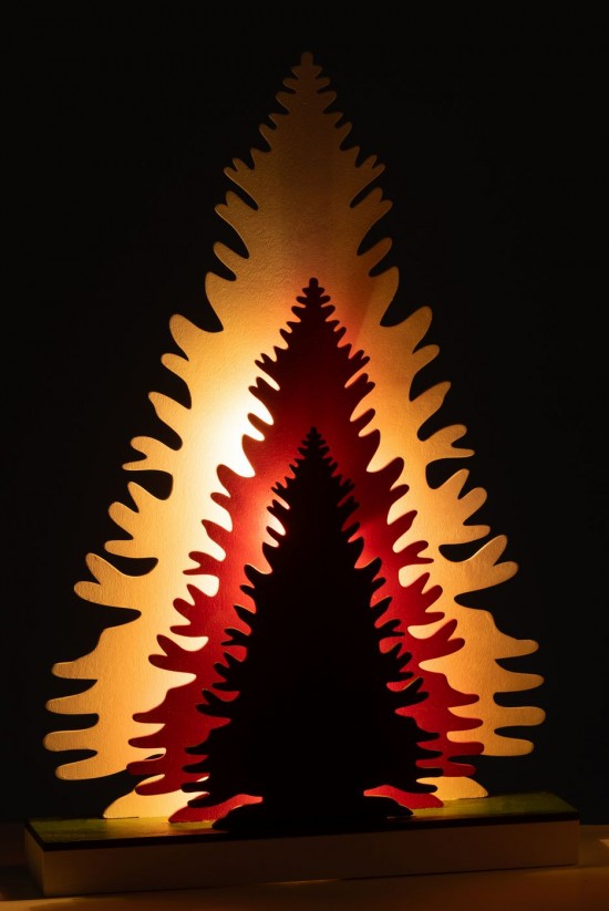 J-Line J Line statuettes statuettes Jolipa Deco Hiver Led Arbres Bois Mix.