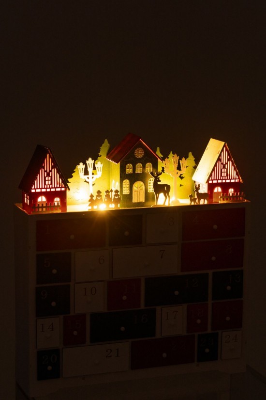 J-Line J Line statuettes statuettes Jolipa Deco Hiver Led Armoire Maisons Bois Mix.