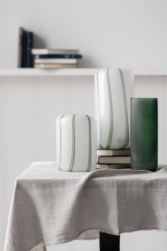 Jolipa Vase Mimi Verre Blanc Vert Large.