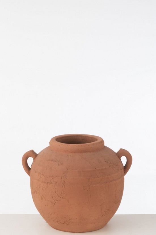 Jolipa Vase Moke Rond Anses Terra Cuivre.