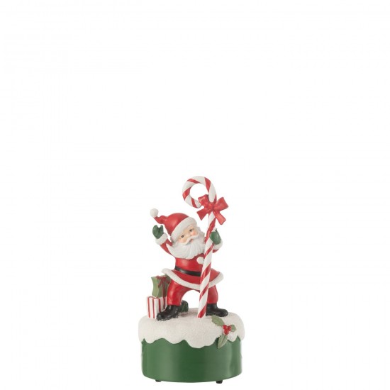 J Line Boite A Musique Pere Noel Bonbon Resine Mix JLine 49744 by Jolipa 49744.