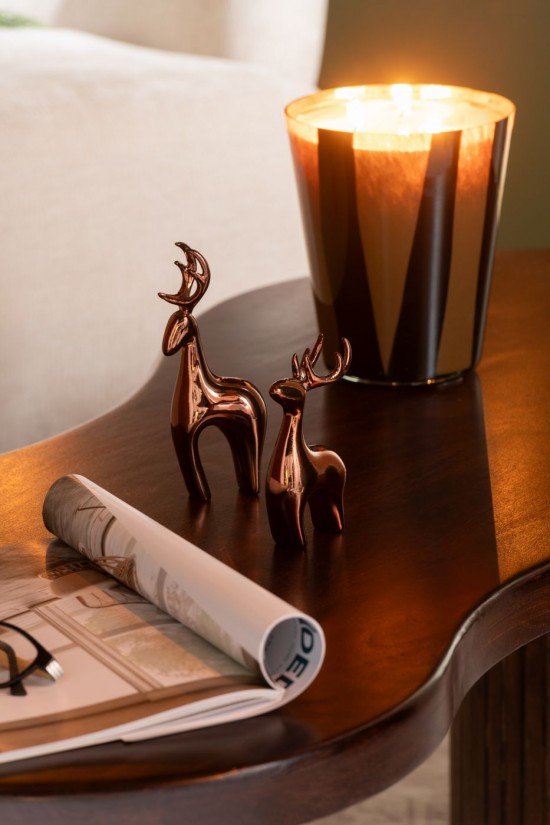 Jolipa Set 3 Renne Resine Electro Cuivre.