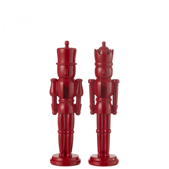 J Line Casse Noisette Resine Rouge Brillant Medium JLine 49839 by Jolipa 49839 Assortiment de 2 pcs.