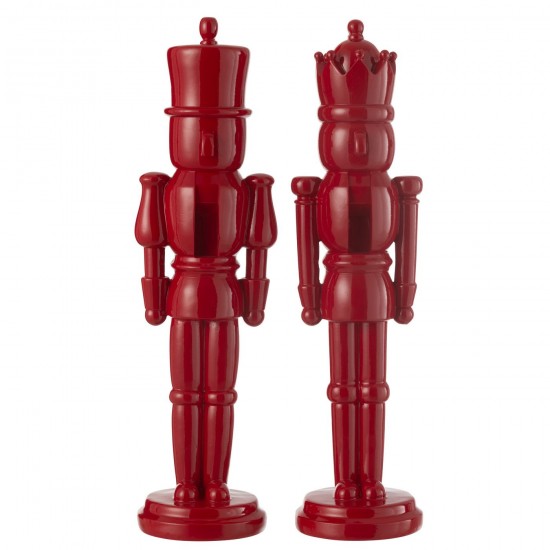 J Line Casse Noisette Resine Rouge Brillant Large JLine 49840 by Jolipa 49840 Assortiment de 2 pcs.