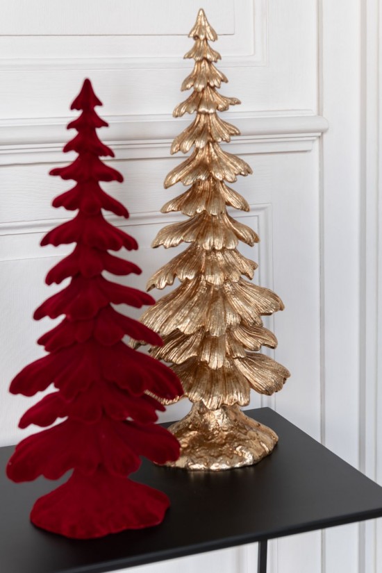 Jolipa Sapin Velours Resine Rouge Small.