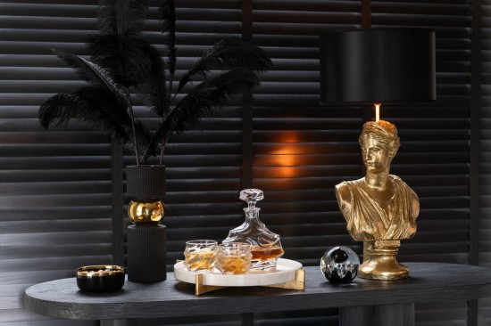 Jolipa Lampe Femme Buste Resine Or.