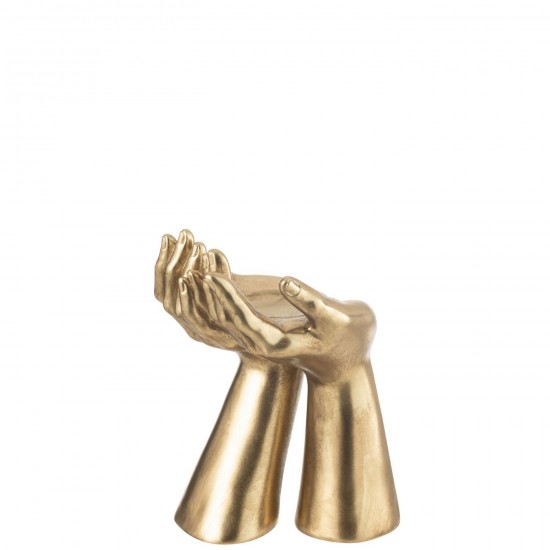 J Line Porte Bougie Mains Resine Or JLine 49859 by Jolipa 49859.