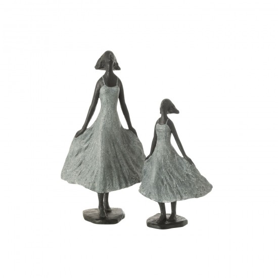 Jolipa Fille Regardant Ciel Resine Noir Gris Large.