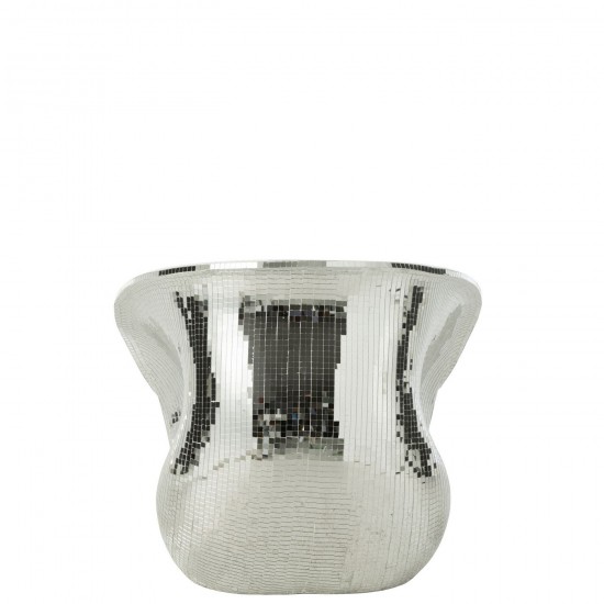 Jolipa Chaise Miroir Resine Argent.