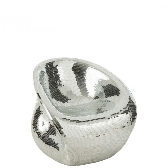 J Line Chaise Miroir Resine Argent L73xB63xH67 cm JLine 50027 by Jolipa 50027.