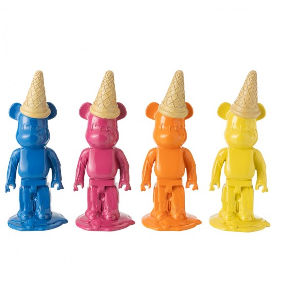 J-Line J Line ours Jolipa Ours Cornet Glace Resine Jaune.