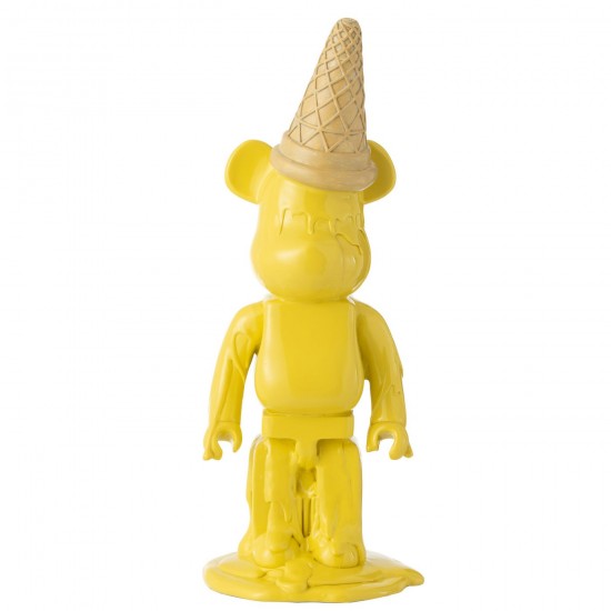 J Line Ours Cornet Glace Resine Jaune L16xB15xH40 cm JLine 50036 by Jolipa 50036.