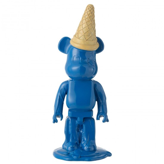 J Line Ours Cornet Glace Resine Bleu L16xB15xH40 cm JLine 50051 by Jolipa 50051.