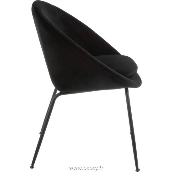 J-Line J Line chaises de repas Jolipa Chaise Ronde Metal Textile Noir.