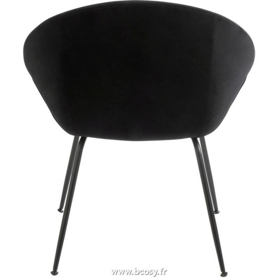Jolipa Chaise Ronde Metal Textile Noir.