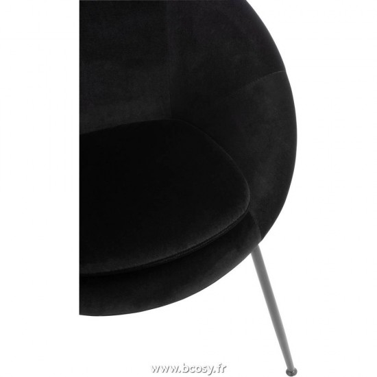 J-Line J Line chaises de repas Chaise Ronde Metal Textile Noir.