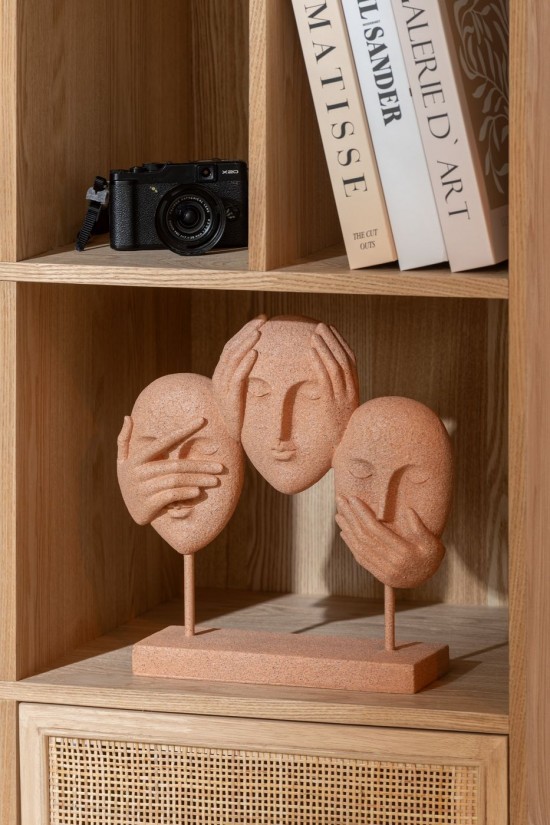 Jolipa Visage Ne Rien Voir Entendre Se Taire Sur Socle Resine Terra.